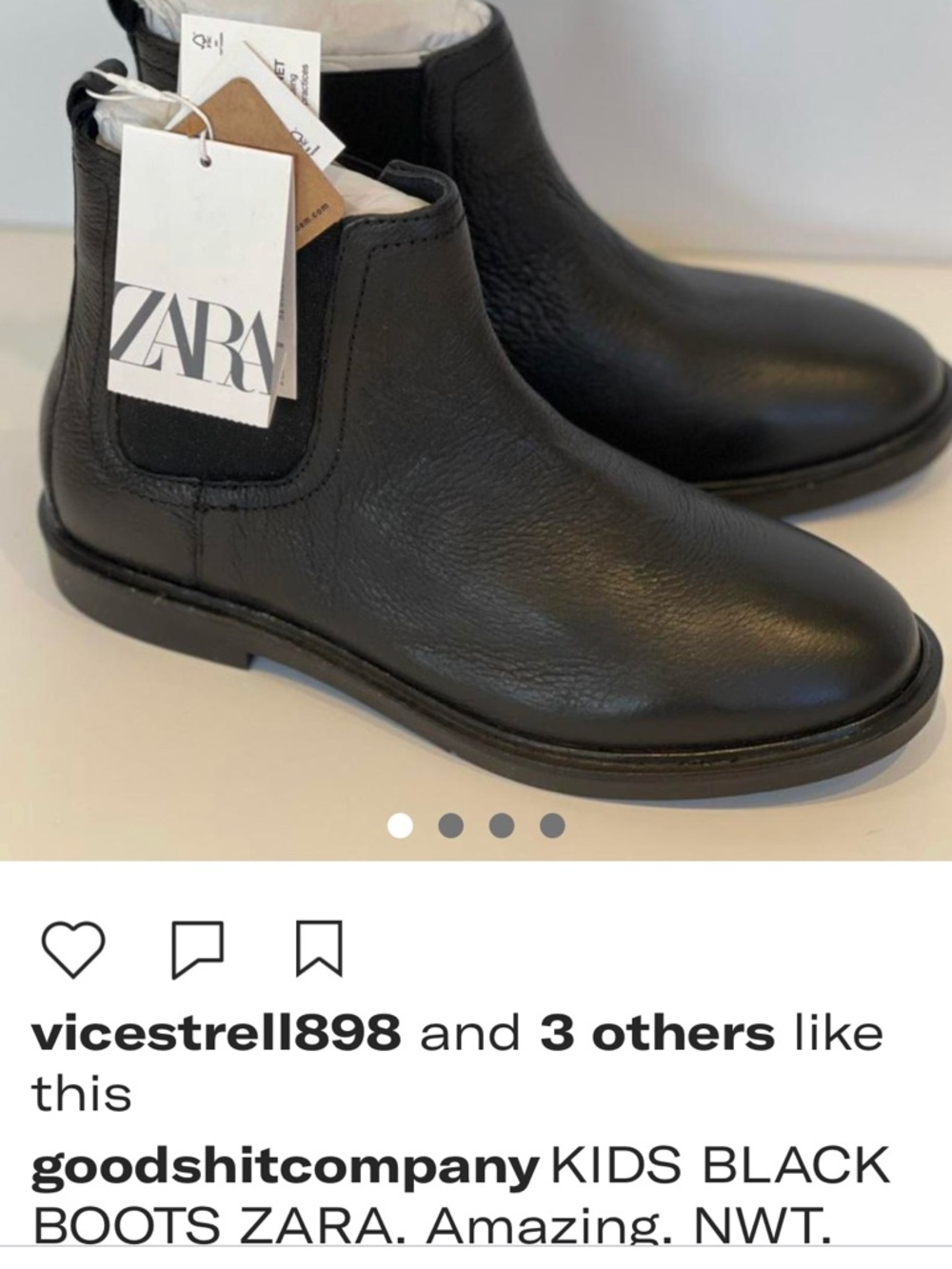 Zara Black Leather Chelsea Boots